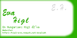 eva higl business card